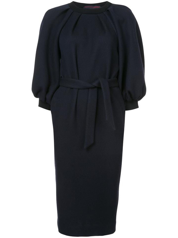 Martin Grant Puff Sleeve Midi Dress - Blue