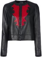 Anthony Vaccarello Buttoned Leather Jacket - Black