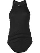 Rick Owens Curved Hem Tank Top, Women's, Size: 42, Black, Silk