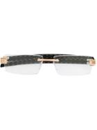 Tag Heuer - 'gold Wire Edition' Glasses - Unisex - Calf Leather/18kt Yellow Gold - One Size, Black, Calf Leather/18kt Yellow Gold