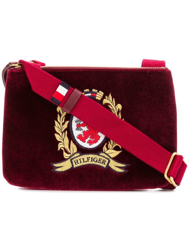 Tommy Hilfiger Double Zip Crest Crossbody Bag - Red