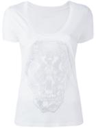 Zadig & Voltaire Stylised Skull Print T-shirt, Women's, Size: Small, White, Cotton/modal