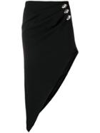 David Koma Crystal-embellished Asymmetric Skirt - Black