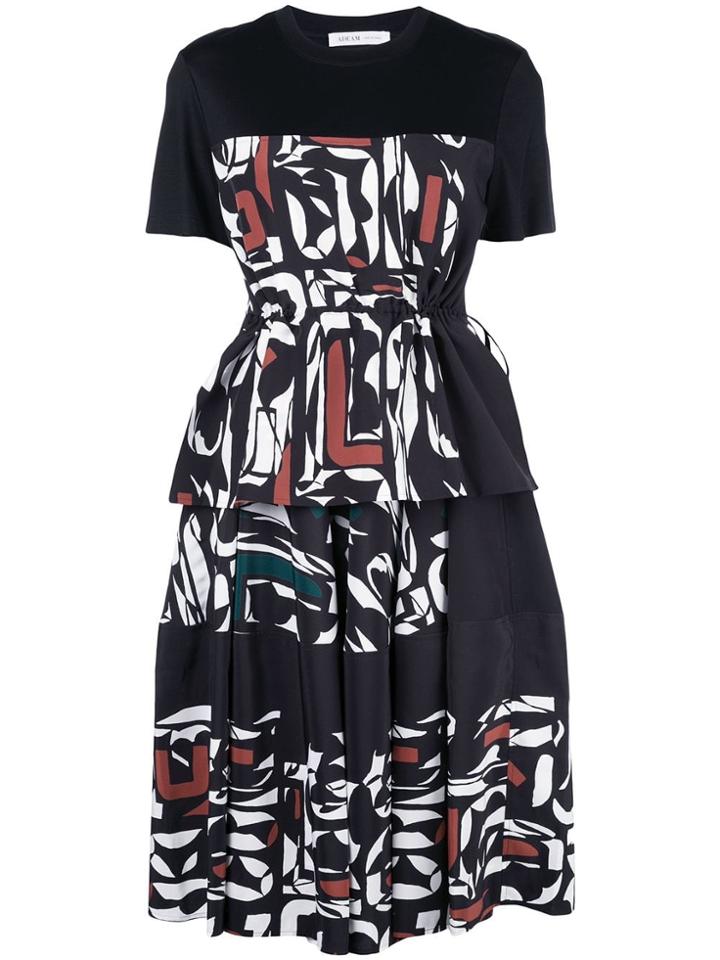Adeam Flared Printed Midi Dress - Multicolour