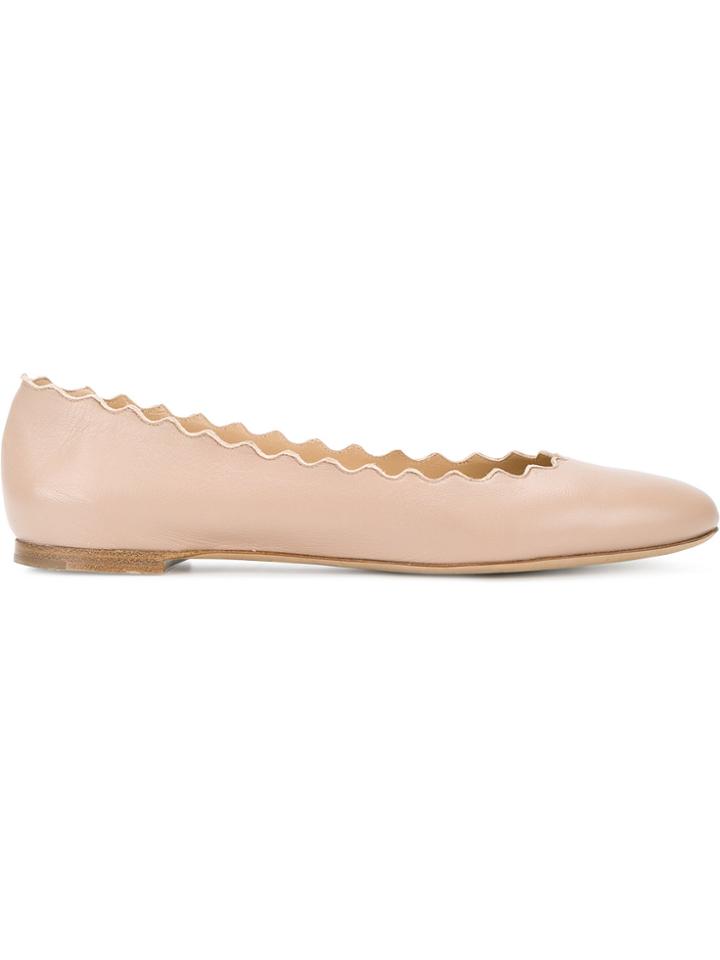 Chloé Leather Lauren Ballerinas - Pink & Purple