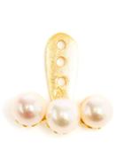 Yvonne Léon 18kt Gold And Mini Triple Pearl Lobe Earring, Women's, Metallic