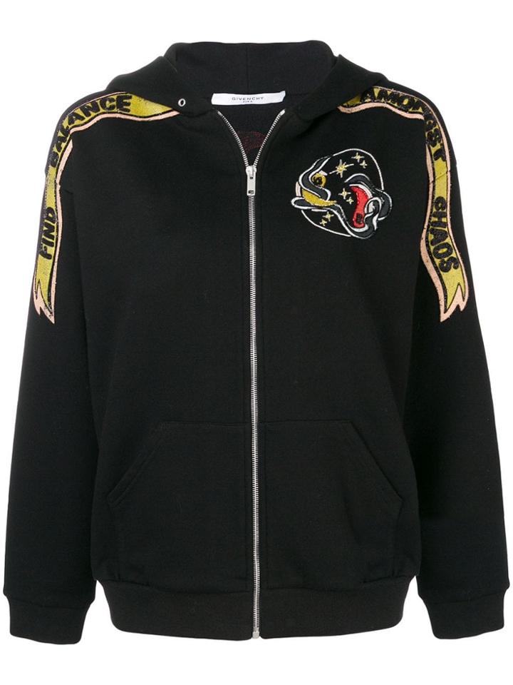 Givenchy Patched Zipped Hoodie - Black