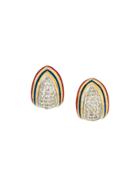 Pierre Cardin Vintage Embellished Clip-on Earrings - Metallic