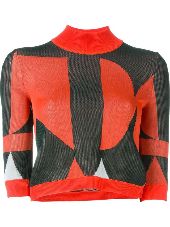 Arthur Arbesser Cropped Intarsia Jumper