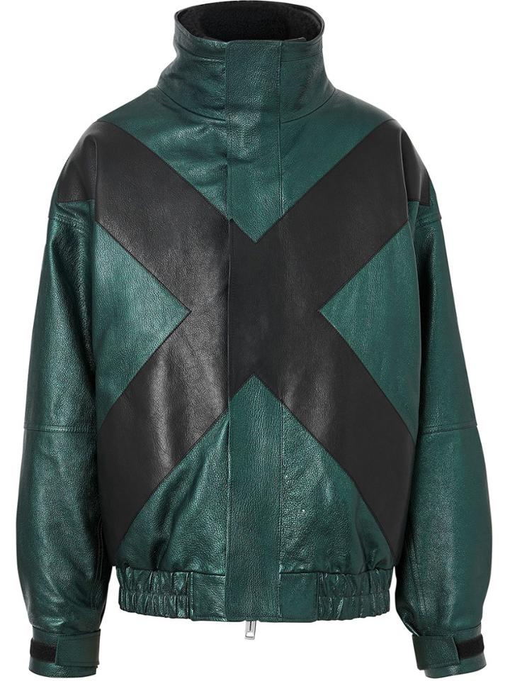 Burberry Graphic Panel Funnel Jacket - Green