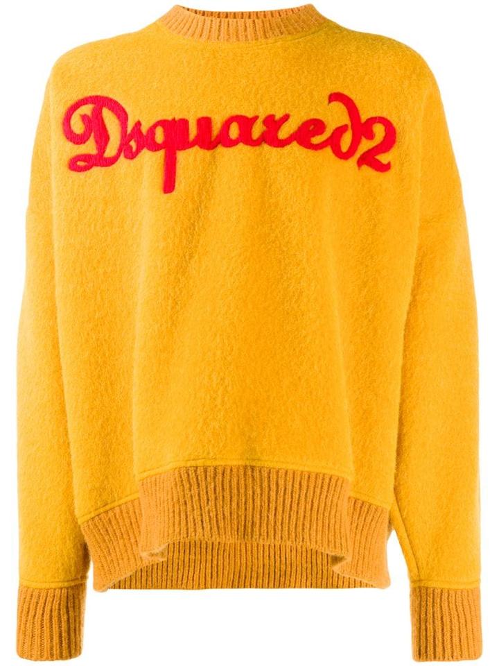 Dsquared2 Oversized Logo Jumper - Yellow