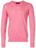 Hackett V-neck Sweater - Pink & Purple