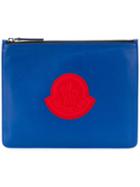 Moncler Embroidered Logo Clutch - Blue