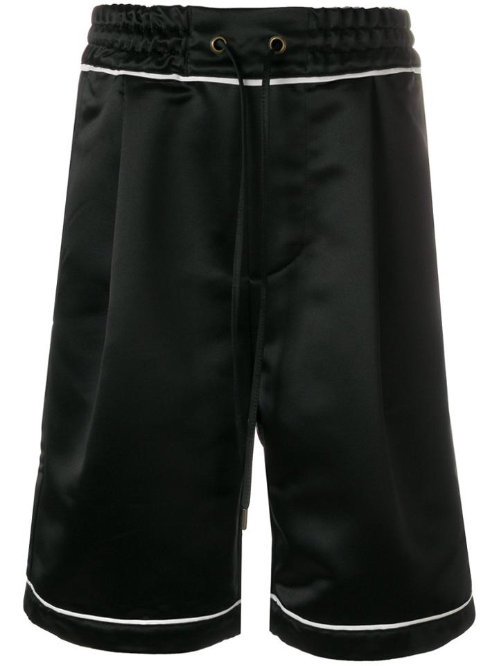 Drôle De Monsieur Satin Boxing Shorts - Black
