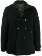 Moorer Double-breasted Textured Jacket - Blue