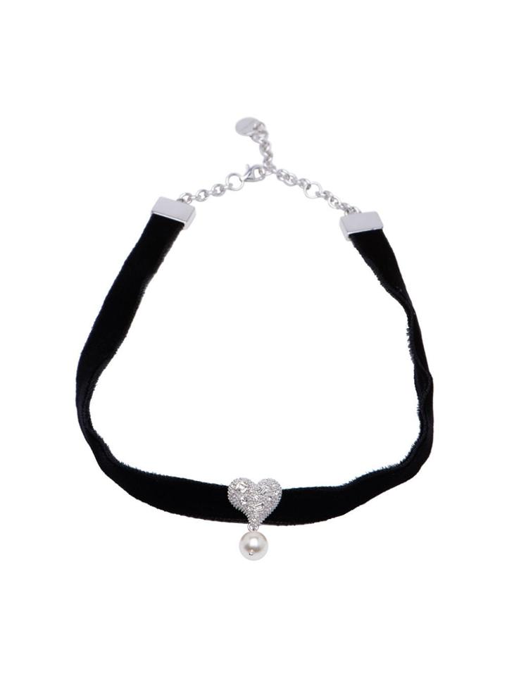 Miu Miu Embellished Heart Choker - Black