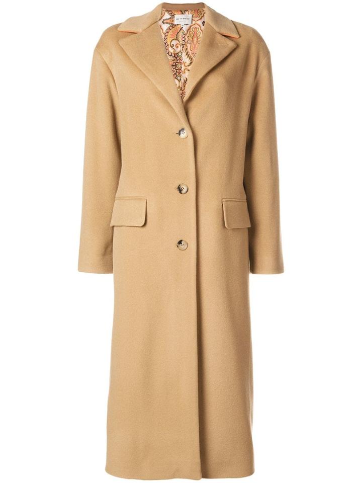Etro Single Breasted Coat - Nude & Neutrals