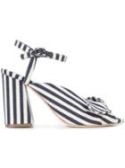 Loeffler Randall High Heeled Striped Sandals - Blue