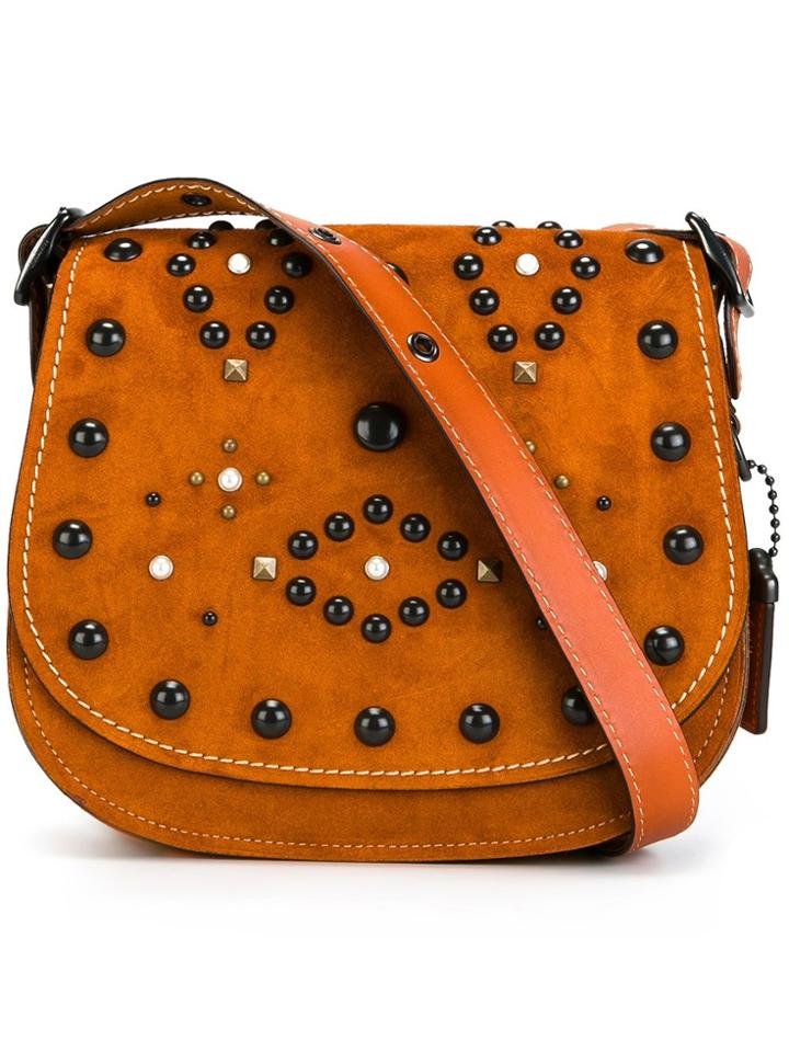 Coach Embellished Saddle Bag - Nude & Neutrals