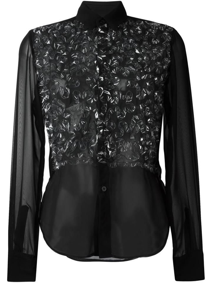 Comme Des Garçons Noir Kei Ninomiya Pvc Appliqué Sheer Shirt