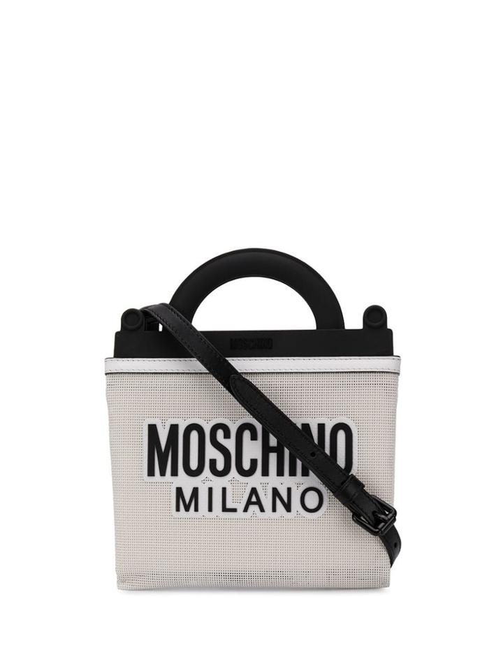 Moschino Logo Mesh Tote Bag - White