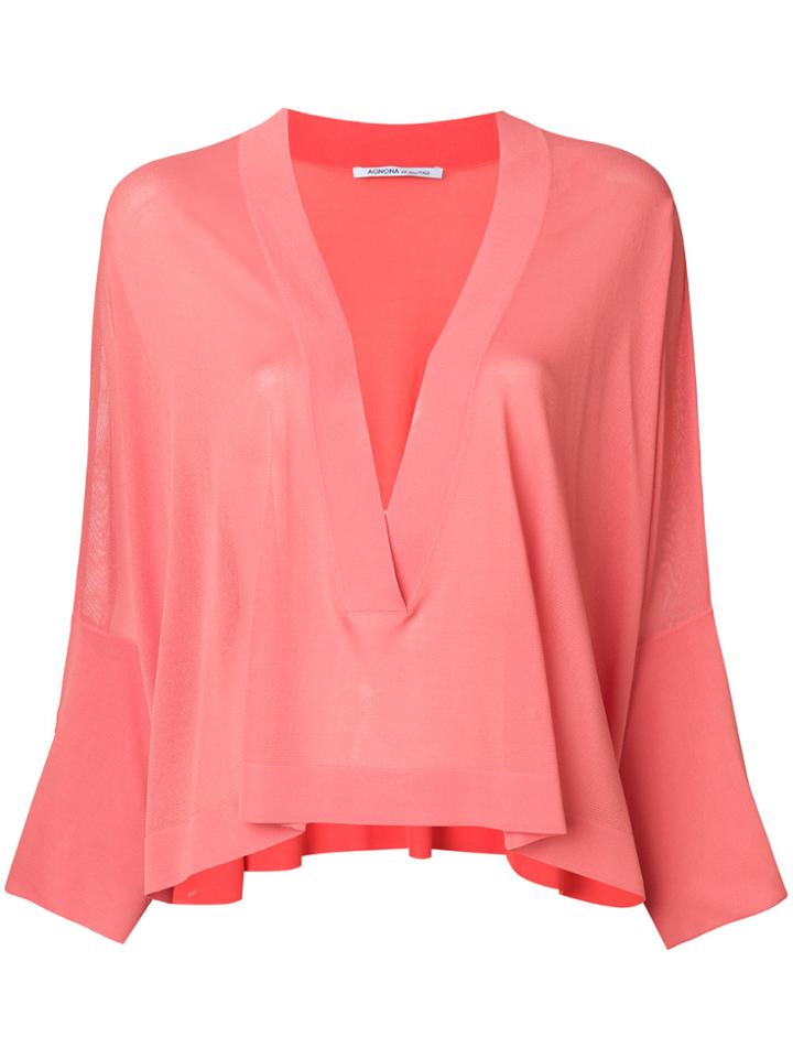 Agnona V-neck Blouse - Yellow & Orange