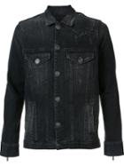 En Noir 'dirty Denim Trucker' Jacket, Men's, Size: Xl, Black, Cotton/rayon