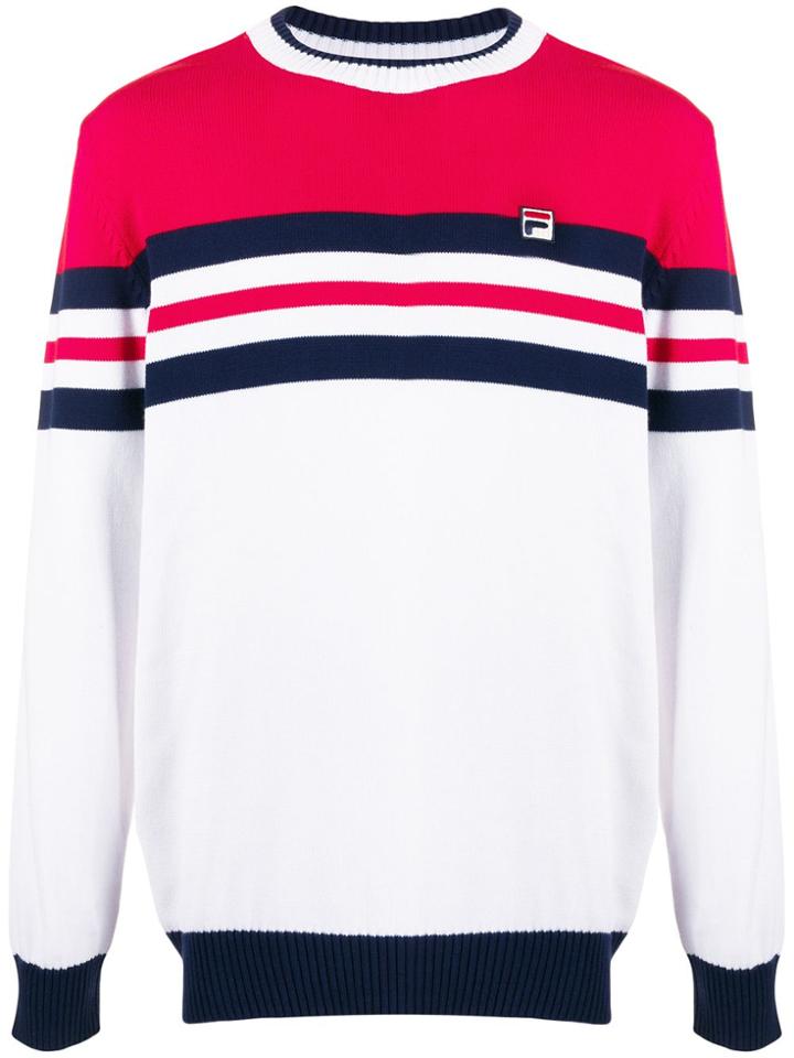 Fila Branded Striped Jumper - White