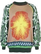 Bernhard Willhelm Floral Contrast Sweater - Green