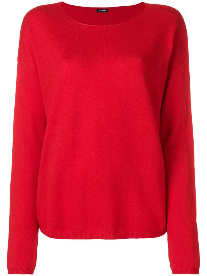 Aspesi Boat Neck Jumper - Red