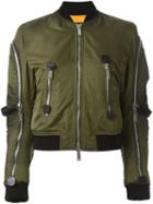 Dsquared2 Strap Detail Aviator Jacket, Women's, Size: 40, Green, Polyamide/polyurethane/cotton/pvc