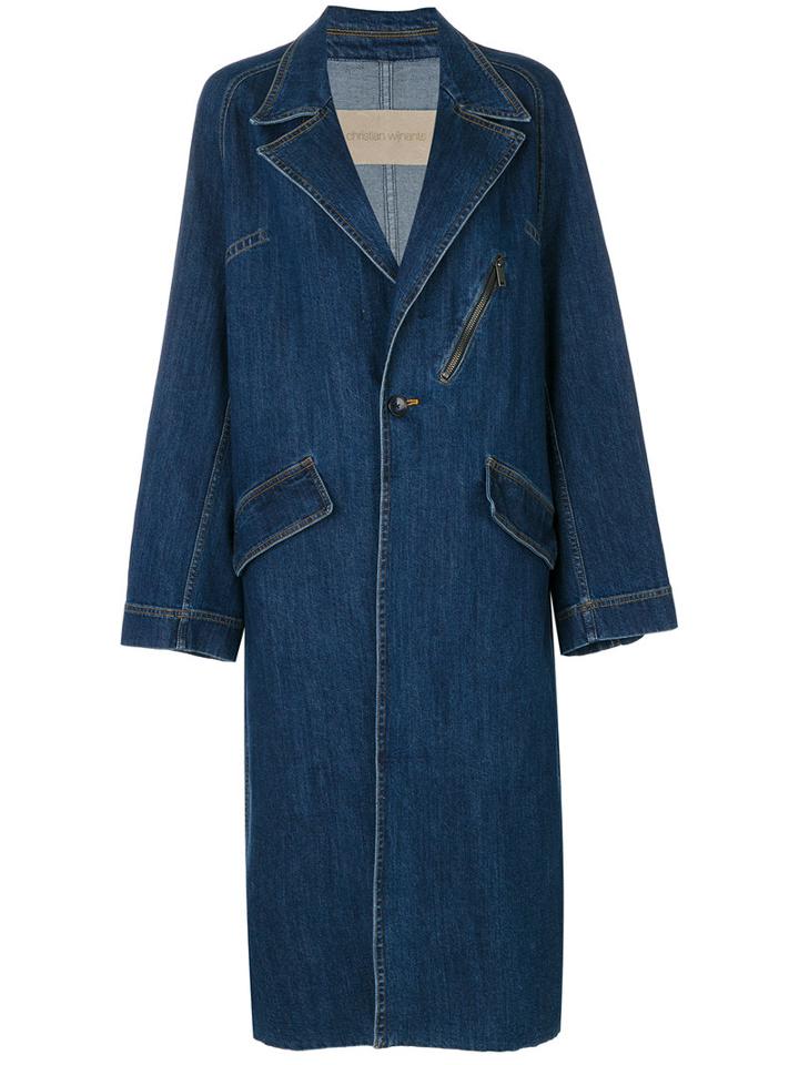 Christian Wijnants - Citta Denim Coat - Women - Cotton/spandex/elastane - 36, Blue, Cotton/spandex/elastane