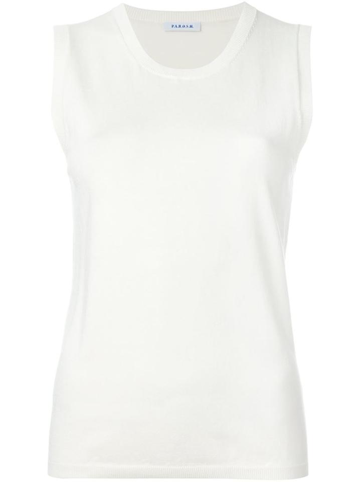 P.a.r.o.s.h. Sybil Tank Top, Women's, Size: L, White, Silk/spandex/elastane