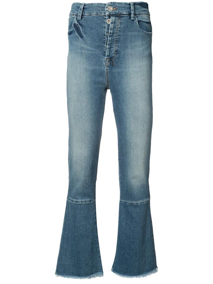 Unravel Project - Cropped Flared Jeans - Women - Cotton/acrylic/polyester/spandex/elastane - 25, Blue, Cotton/acrylic/polyester/spandex/elastane