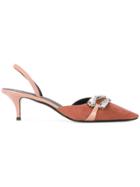 Giuseppe Zanotti Design Gioiello Rhinestone Buckle Slingback - Pink &