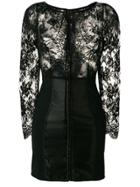 Dolce & Gabbana Floral Lace Fitted Dress - Black