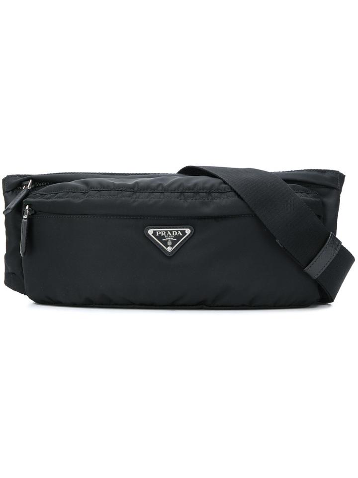 Prada Logo Plaque Belt Bag - Red