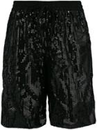 P.a.r.o.s.h. Drawstring Sequin Shorts - Black