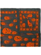 Alexander Mcqueen Drip Skull Scarf, Men's, Grey, Modal/silk