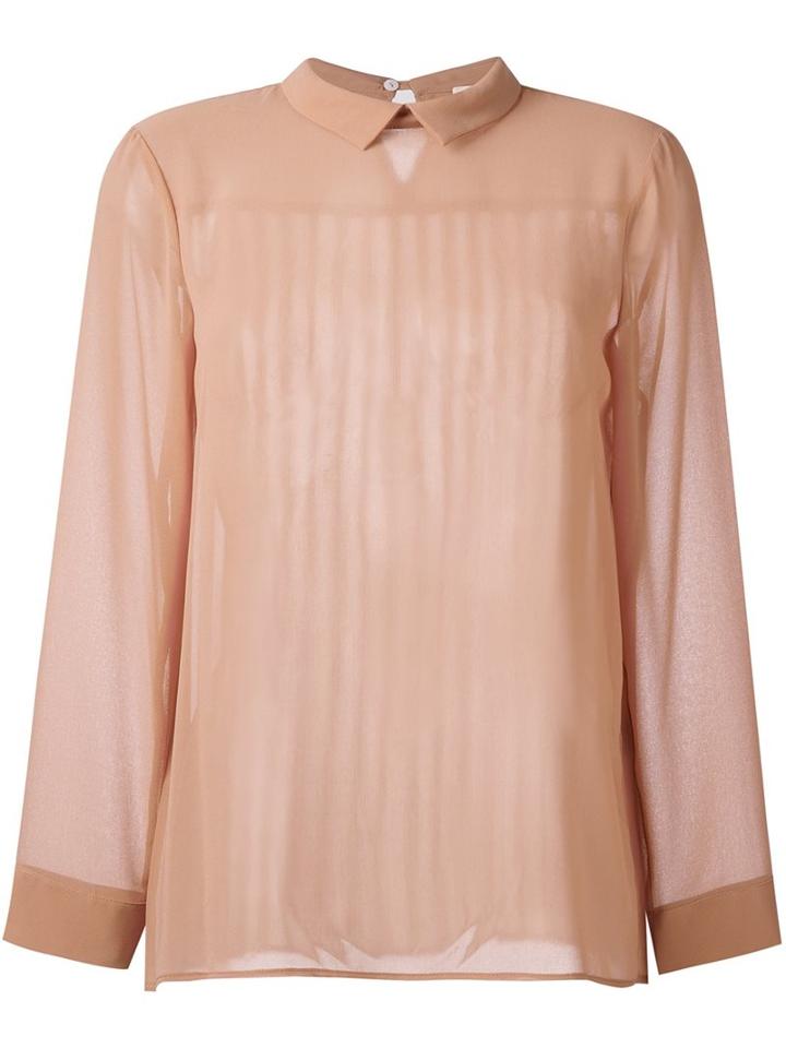 Erika Cavallini Pleated Blouse, Women's, Size: 42, Nude/neutrals, Polyester