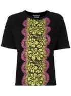 Boutique Moschino Floral Motif Top, Women's, Size: 44, Black, Polyester/rayon