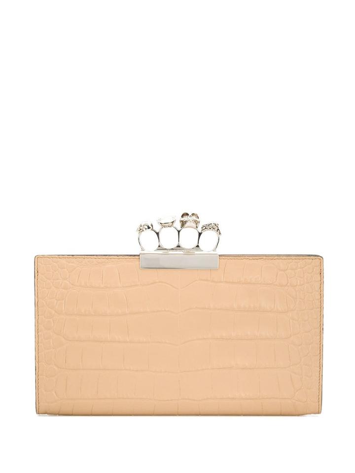 Alexander Mcqueen Jewelled Four Ring Clutch - Neutrals