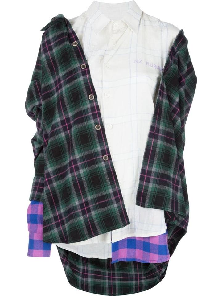 Natasha Zinko Oversized Layered Shirt - Green