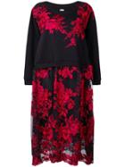 Antonio Marras Floral Embroidered Sweater Dress - Black