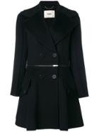 Fendi Zip Waist Detail Coat - Black