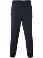Neil Barrett Cropped Tapered Track Pants - Blue