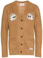 Wacko Maria Skull Patch Wool Cardigan - Brown