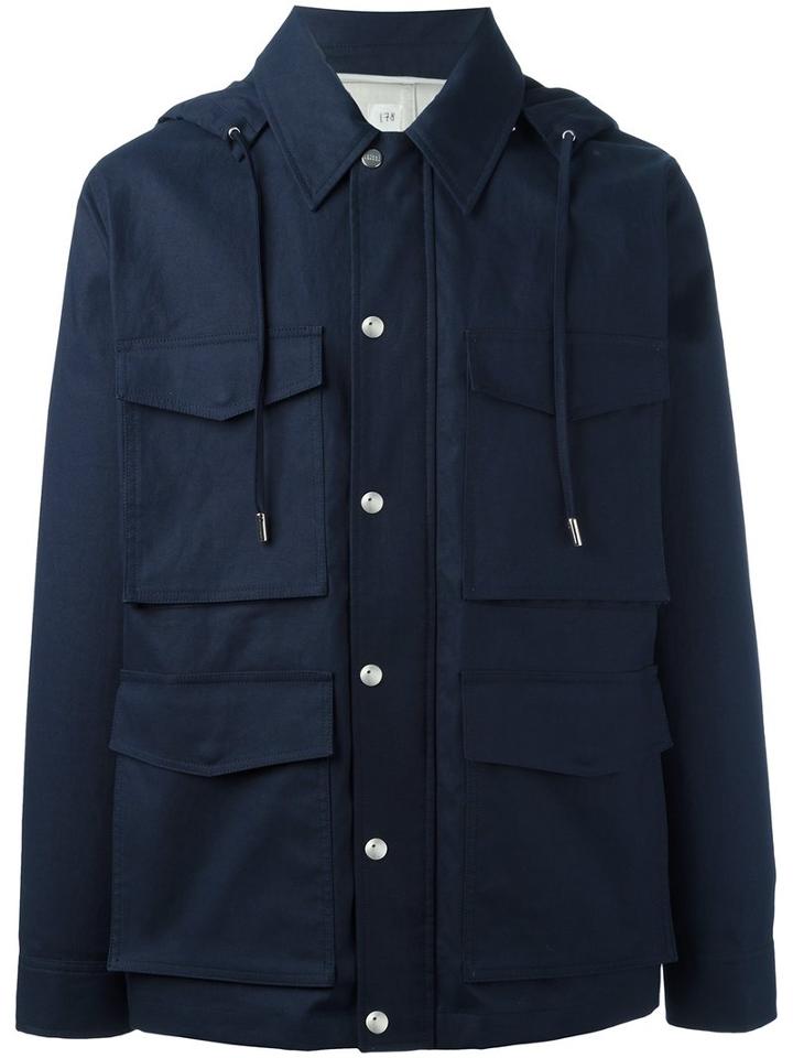 Ami Alexandre Mattiussi Short Parka, Men's, Size: Small, Blue, Cotton