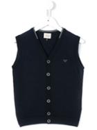 Armani Junior V-neck Knitted Vest, Boy's, Size: 12 Yrs, Blue