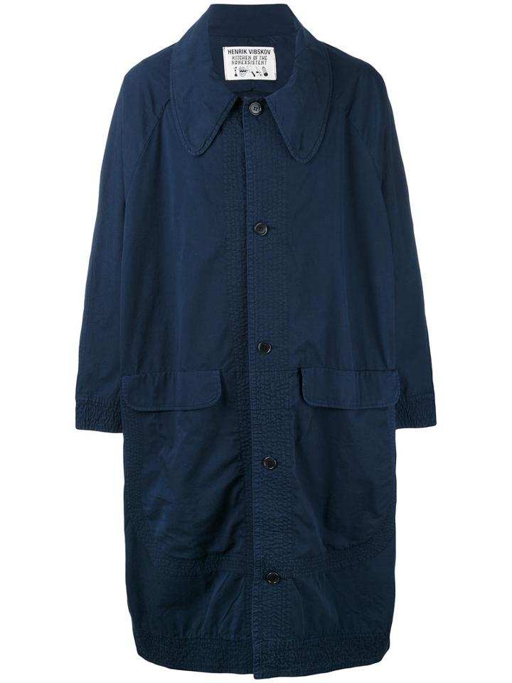 Henrik Vibskov - Juko Parka Coat - Men - Cotton - S, Blue, Cotton